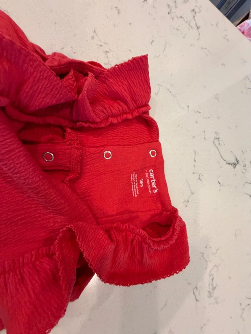 Carter’s Red Smocked Baby Romper
